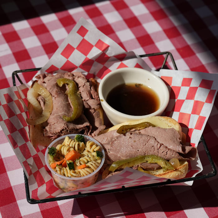 Hot Italian Beef Sandwich.